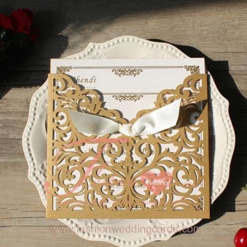 Unique Pearl Gold Laser Cut Invitations Philippines